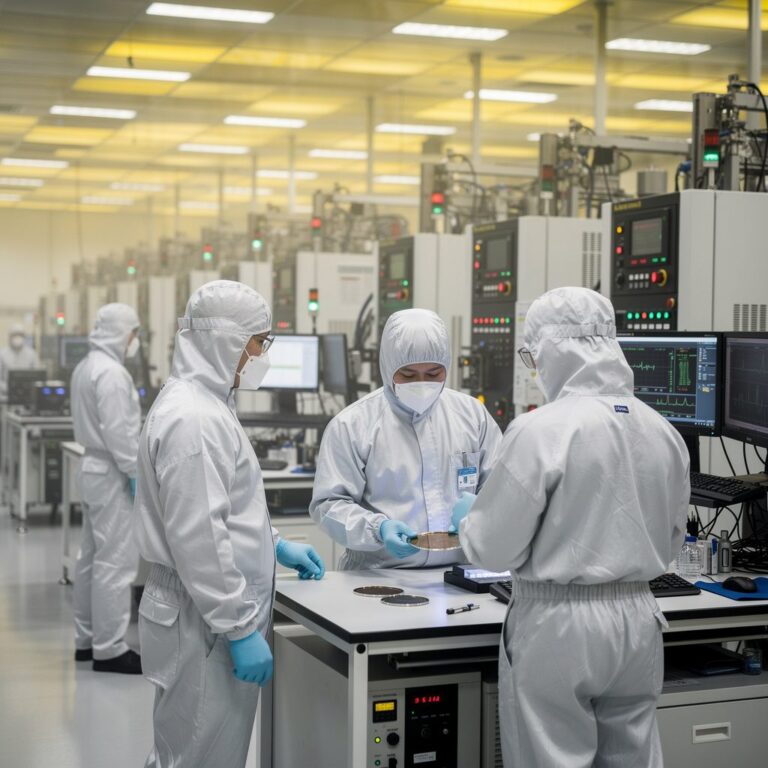 semiconductor fabrication plant cleanroom workers