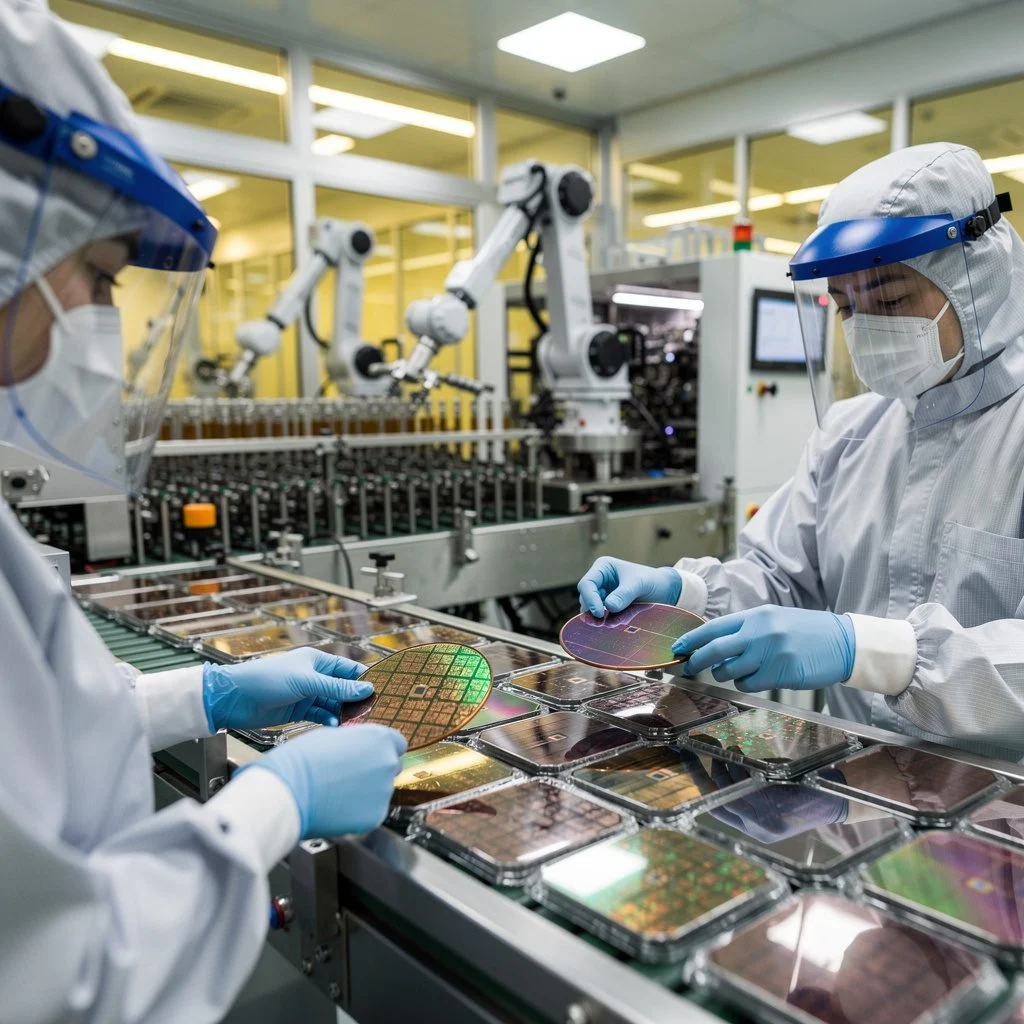 semiconductor memory chip production line
