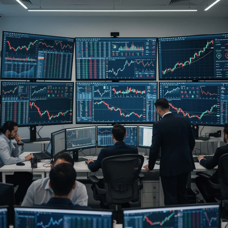 bitcoin trading desk screens